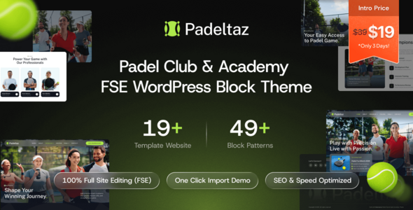 Download Padeltaz – Padel Club and Sports Academy FSE WordPress Block Theme
