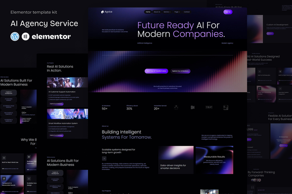 Télécharger Agvice – AI Agency Service Elementor Template Kit