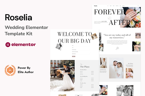 Download Roselia – Wedding Elementor Template Kit