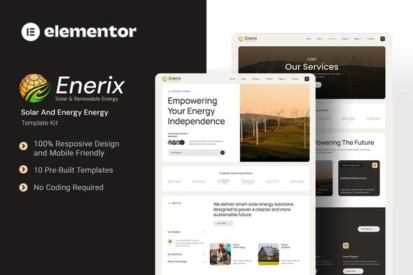 Download Enerix – Solar and Renewable Energy Elementor Template Kit