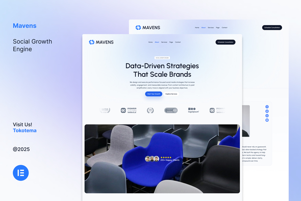 Télécharger Mavens – Social Growth Engine Website Elementor Template Kits