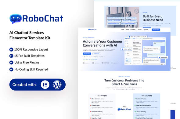 Download RoboChat – AI Chatbot Service Elementor Template Kit