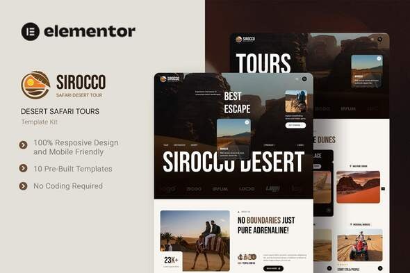 Download Sirocco – Desert Safari Tours Elementor Template Kit