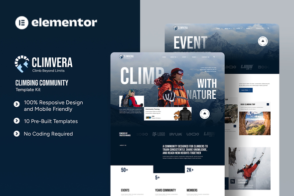 Download Climvera – Climbing Community Elementor Template Kit