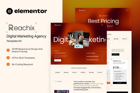 Télécharger Reachix – Digital Marketing Agency Elementor Template Kit