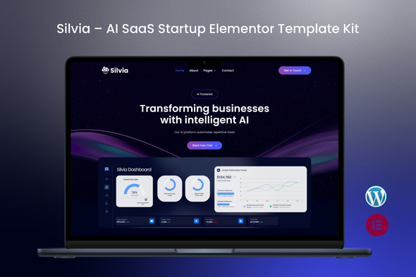 Download Silvia – AI SaaS Startup Elementor Template Kit