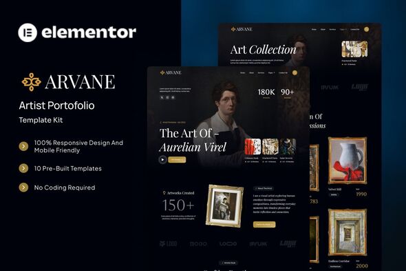 Télécharger Arvane – Artist Portfolio Elementor Template Kit