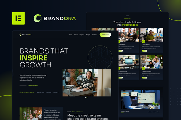 Download Brandora – Creative Agency Elementor Pro Template Kit
