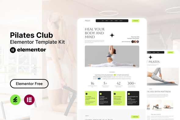 Download Prilly – Pilates Club Elementor Template Kit