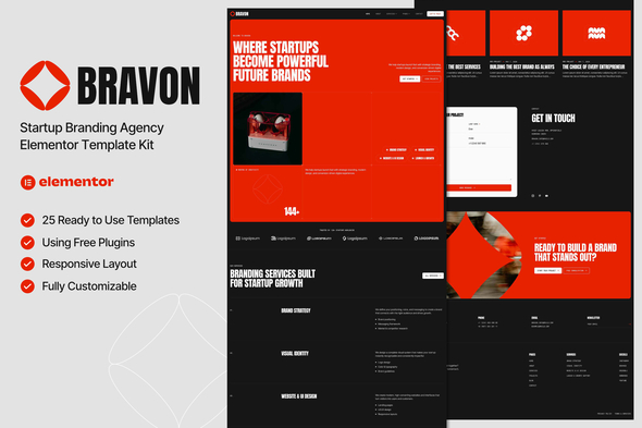 Download Bravon – Startup Branding Agency Elementor Template Kit