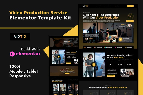 Download Vidtio – Video Production Elementor Template Kit