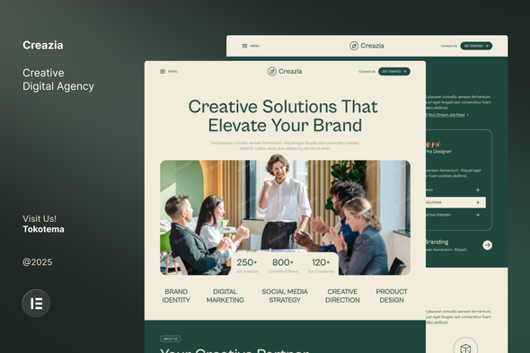 Télécharger Creazia – Creative Agency Website Elementor Template Kits
