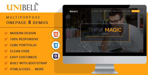 Download Unibell – Multipurpose Onepage WordPress Theme