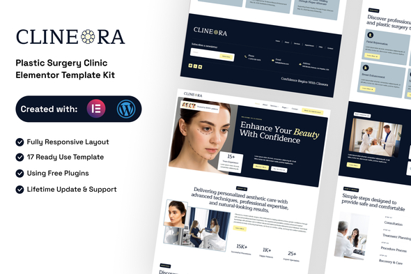 Download Clineora – Plastic Surgery Clinic Elementor Template Kit