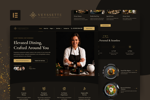 Télécharger Veyssette – Private Chef Services Elementor Pro Template Kit