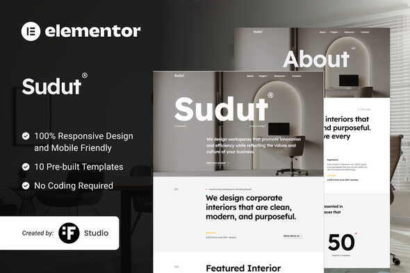 Télécharger Sudut – Corporate Interior Design Elementor Kit
