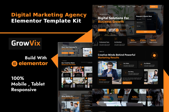 Télécharger Growvix – Digital Marketing Agency Elementor Template Kit