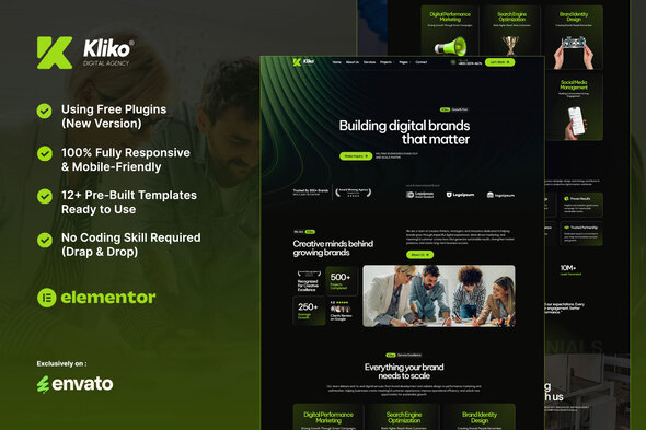 Télécharger Kliko – Digital Agency Elementor Template Kit