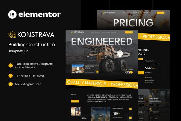 Download Konstrava – Building Construction Elementor Template Kit