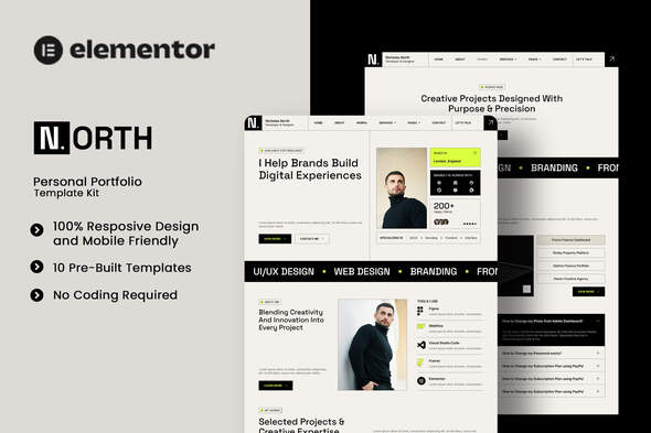 North – Personal Portfolio Elementor Template Kit