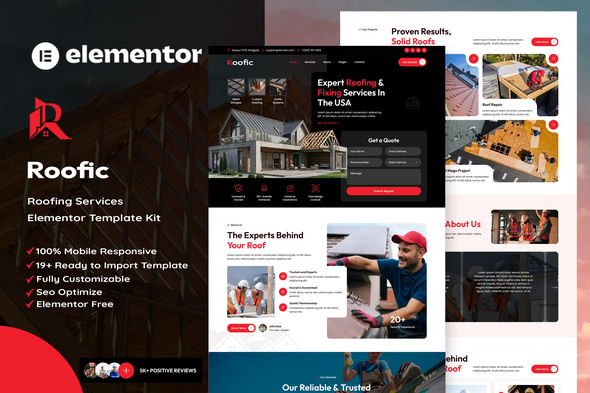 Download Roofic – Roofing Services Elementor Template Kit