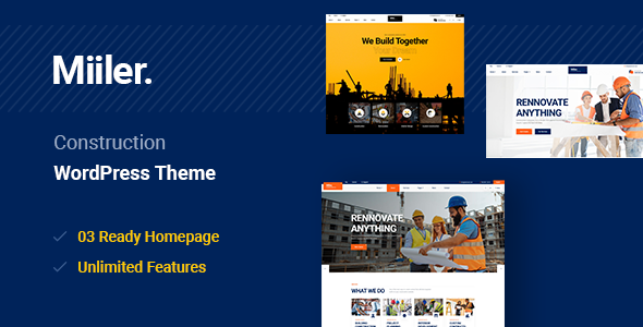 Download Miiler – Construction WordPress Theme
