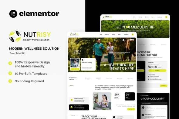 Télécharger Nutrisy – Modern Wellness Solution Elementor Template Kit