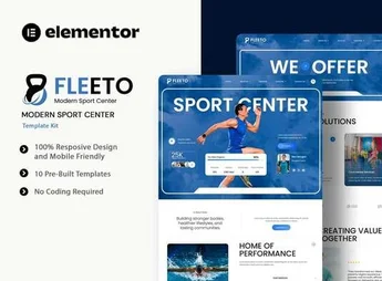 Download Fleeto – Modern Sport Center Elementor Template Kit