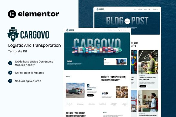 Télécharger Cargovo – Logistic and Transportation Elementor Template Kit