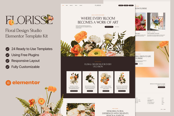 Download Florisse – Floral Design Studio Elementor Template Kit