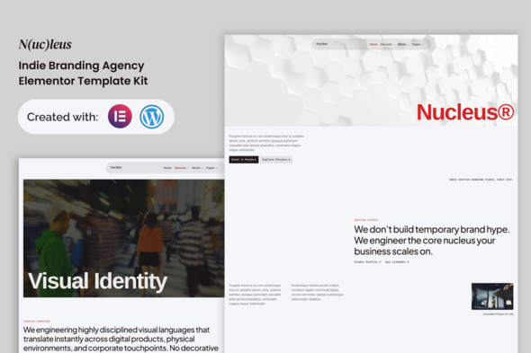 Download Nucleus – Indie Branding Agency Elementor Template Kit