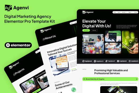 Download Agenvi – Digital Marketing Agency Elementor Pro Template Kit
