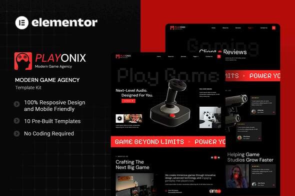 Download Playonix – Modern Game Agency Elementor Template Kit