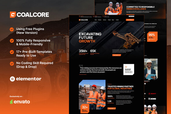 Download CoalCore – Mining Company Elementor Template Kit